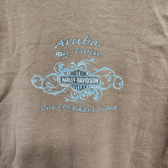 Harley Davidson Brown Logo Dazzle Tank Top Aruba Women's Size Medium L? 19x24 - Picture 9 of 9